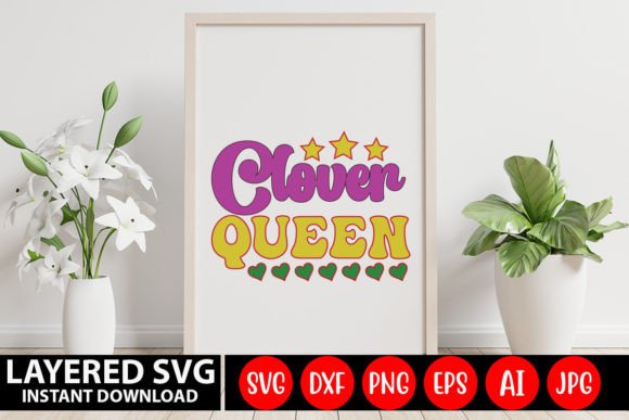 Clover Queen Retro Svg Design