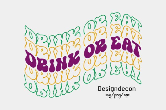 Drink or Eat Mirrored Text Retro Svg Png
