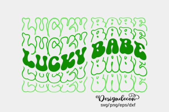 Lucky Babe Mirrored Text Retro Svg Png Review