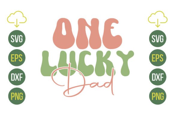 One Lucky Dad Retro Svg